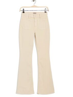 Mother The Weekend Patch Pocket Flare Leg Jeans Wacky Khaki New Size 25